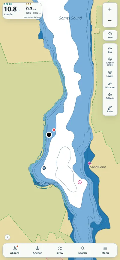 Valley Cove in the Standard chart style: flat colours and plain lettering.
